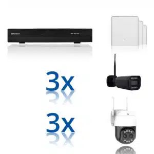 BERGHOCH | 6x 8MP WLAN Mesh-Mix Set | 8x Zoom | PTZ