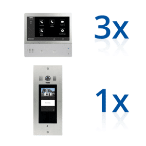 BERGHOCH | Hybrid IP 2-Draht | Türsprechanlage | B-TF100 Unterputz | Set I 3x Innenmonitor
