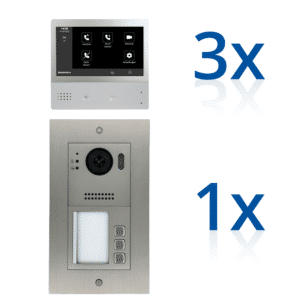 BERGHOCH | IP Türsprechanlage | B-TBF-3 | Set | 3x Innenmonitor | Unterputz