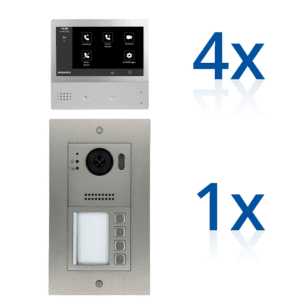 BERGHOCH | IP Türsprechanlage | B-TBF-4 | Set | 4x Innenmonitor | Unterputz