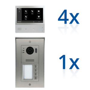 BERGHOCH | IP Türsprechanlage | B-TBS-4 | Set | 4x Innenmonitor | Aufputz