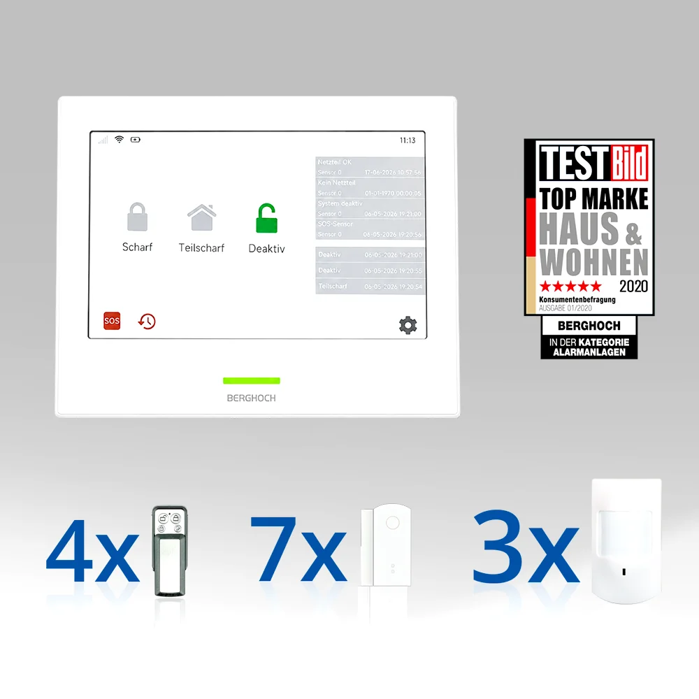 BERGHOCH | Touch-Alarmanlage Pro | 868 MHz I GSM I WiFi I APP I Set 5