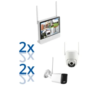 BERGHOCH | 4x 8MP 4K Funk Kamera Set | Mix | Aussen + PT Dome Kamera | Monitor