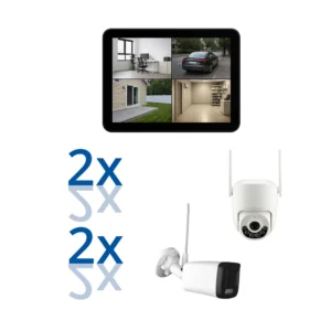 BERGHOCH | 4x 8MP 4K Funk Kamera Set | Mix | Aussen + PT Dome Kamera | Monitor | Touch