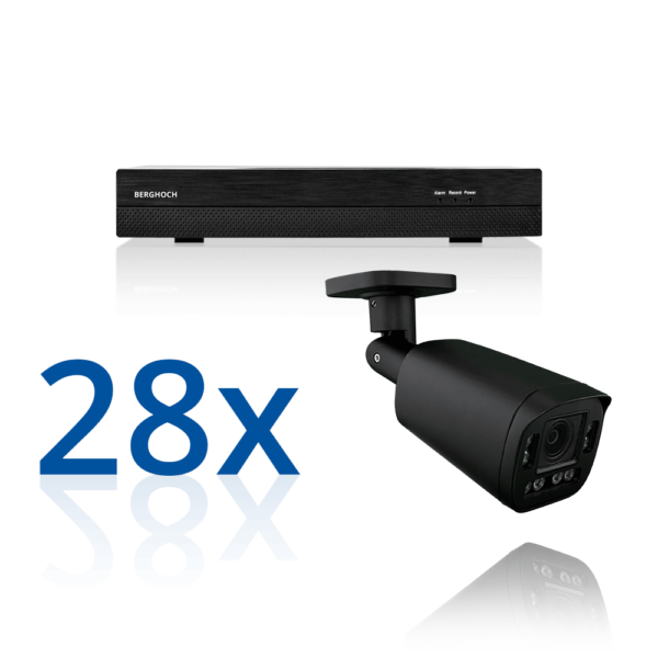 BERGHOCH | 28x 4K 8MP Auto-Zoom Kamera Set mit Ton + Mikro | Aussen