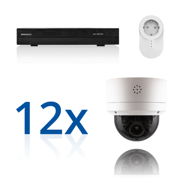BERGHOCH | 12x 4K 8MP Pro Auto-Zoom Kabellos Set | Dome