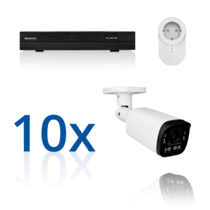 BERGHOCH | 10x 4K 8MP Pro Auto-Zoom Kabellos Set | Aussen | Weiss