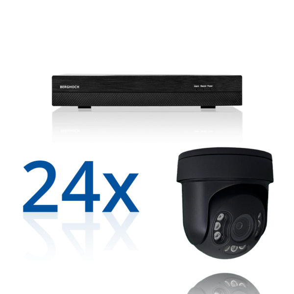 BERGHOCH | 24x 4K 8MP Auto-Zoom Kamera Set mit Mikrofon | Dome Dome PTZ Ultra