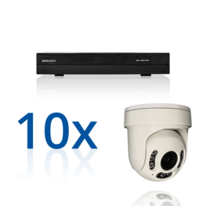 BERGHOCH | 10x 4K Auto-Zoom 8MP Kamera Set mit Mikrofon | Dome PTZ Ultra