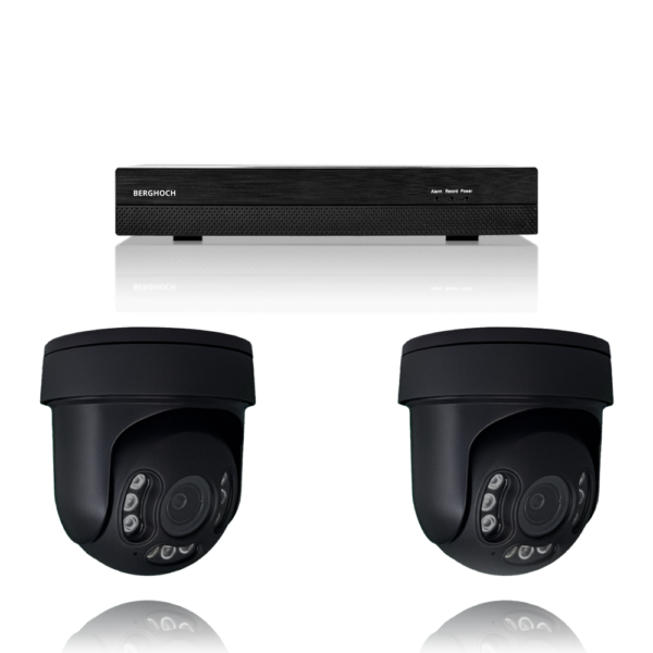 BERGHOCH | 2x 4K 8MP Auto-Zoom Kamera Set mit Mikrofon | Dome PTZ Ultra