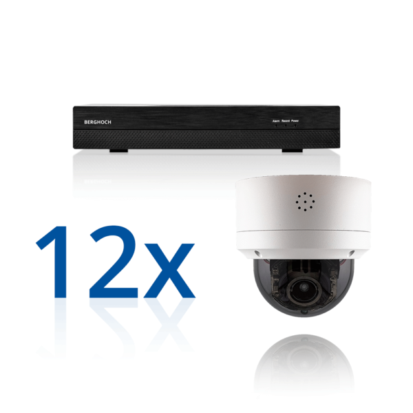 BERGHOCH | 12x 4K 8MP Auto-Zoom Kamera Set mit Mikrofon | Dome