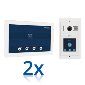 BERGHOCH I 2-Draht Türsprechanlage I B-T200-W I 2x Innenmonitor I Weiß