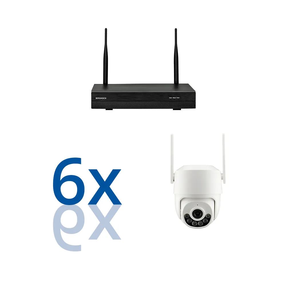 BERGHOCH | 6x 8MP 4K Funk Kamera Set | PT Dome Kamera