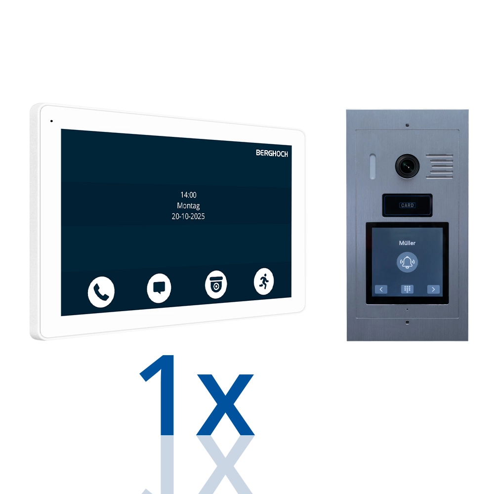 BERGHOCH I 2-Draht Türsprechanlage I B-T200-S I 1x Innenmonitor I Silber