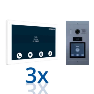 BERGHOCH I 2-Draht Türsprechanlage I B-T200-S I 3x Innenmonitor I Silber