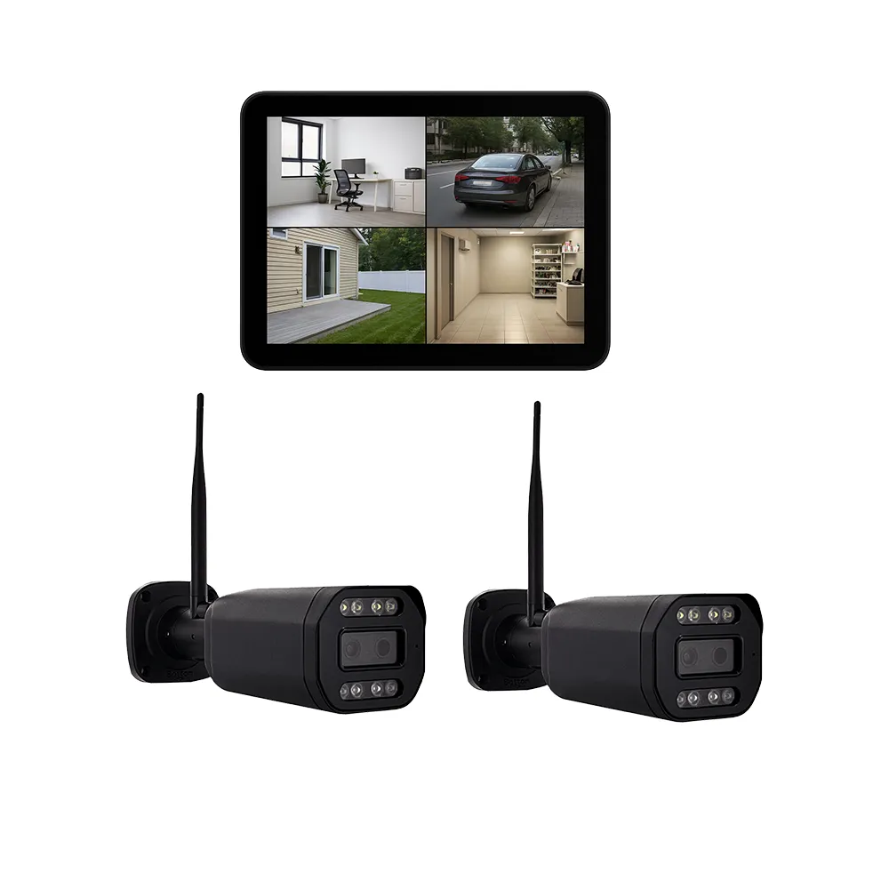 BERGHOCH | 2x 8MP Funk Kamera Set | Aussen | 8x Zoom | Monitor | Touch