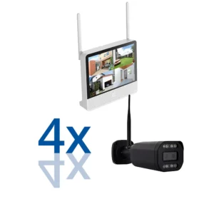 BERGHOCH | 4x 8MP Funk Kamera Set | Aussen | 8x Zoom | 4K | Monitor