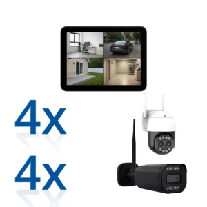 BERGHOCH | 8x 8MP Funk Kamera Set | 8x Zoom | 4K | Mix | Monitor | Touch