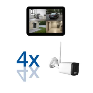 BERGHOCH | 4x 8MP 4K Funk Kamera Set | Aussen | Monitor | Touch