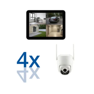 BERGHOCH | 4x 8MP 4K Funk Kamera Set | PT Dome Kamera | Monitor Touch