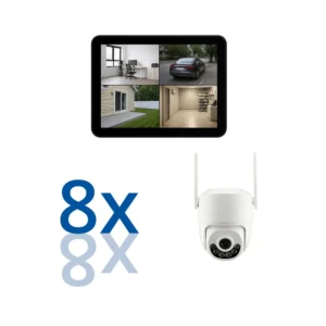 BERGHOCH | 8x 8MP 4K Funk Kamera Set | PT Dome Kamera | Monitor | Touch