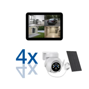 BERGHOCH | 4x Kamera Set | Innen & Aussen | Batterie | Solar | Monitor | Touch
