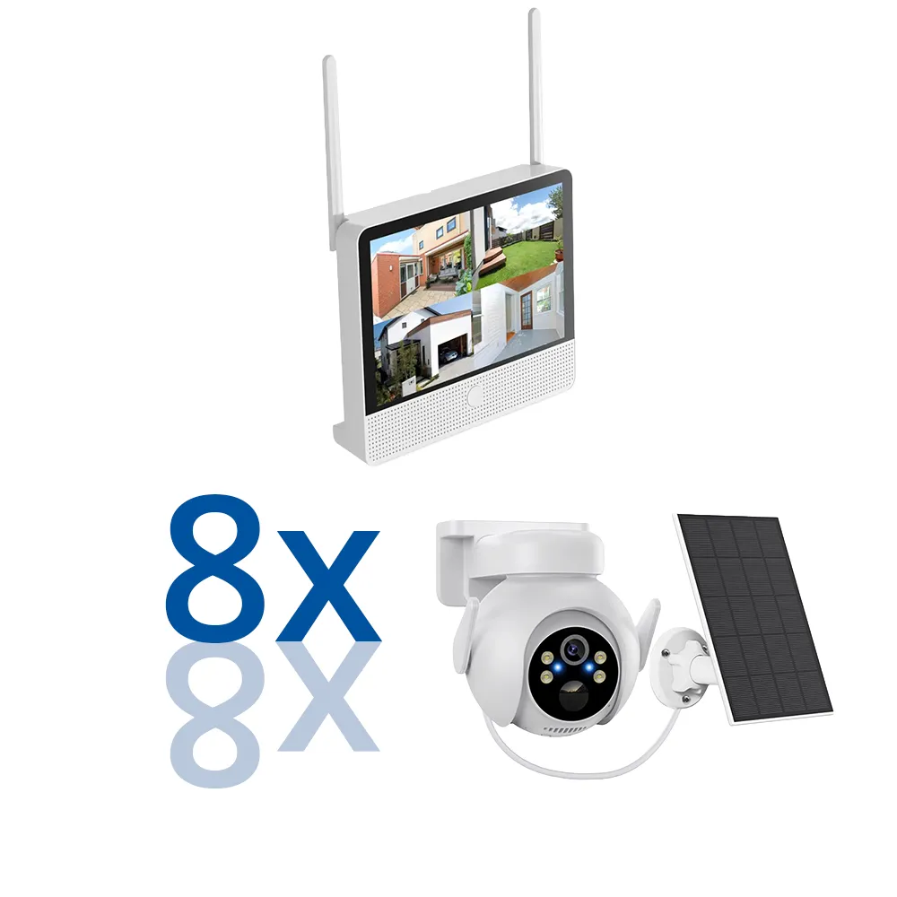 BERGHOCH | 8x Kamera Set | Innen & Aussen | Batterie | Solar | Monitor