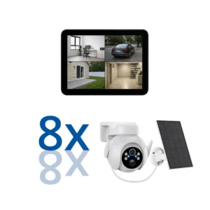 BERGHOCH | 8x Kamera Set | Innen & Aussen | Batterie | Solar | Monitor | Touch