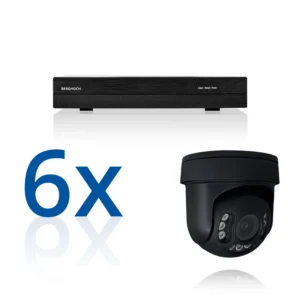 BERGHOCH | 6x 4K 8MP Zoom Kamera Set Dome | PTZ | Ultra | Schwarz