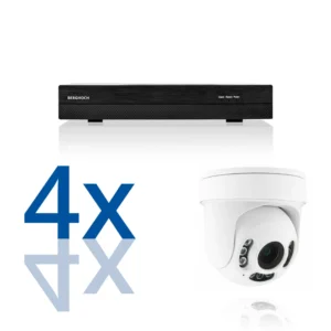 BERGHOCH | 4x 4K 8MP Zoom Kamera Set Dome | PTZ | Ultra | Weiss