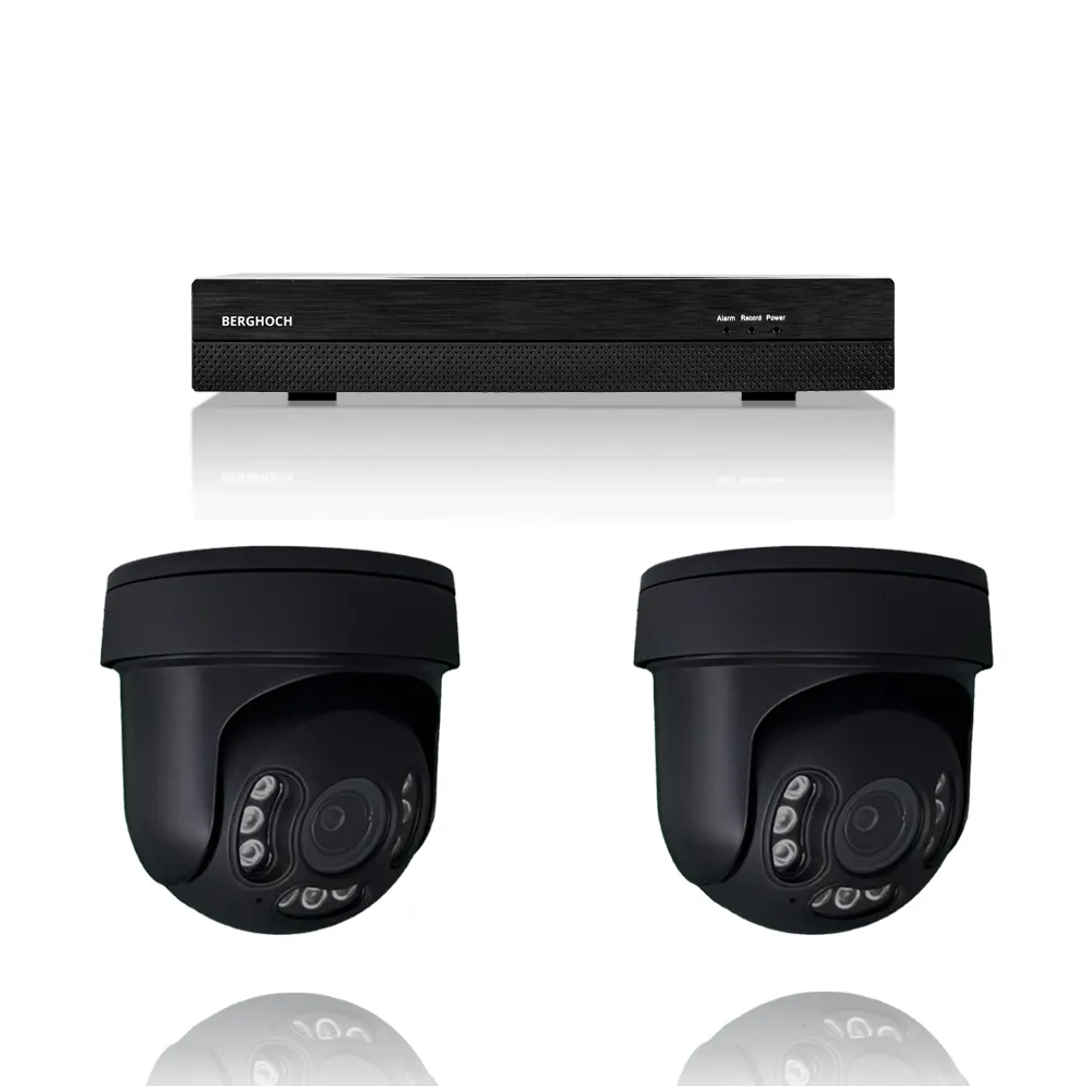 BERGHOCH | 2x 4K 8MP Zoom Kamera Set Dome | PTZ | Ultra | Schwarz
