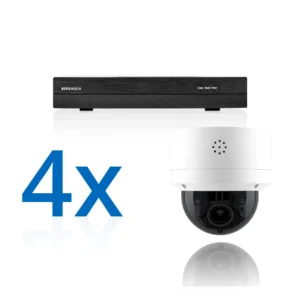 BERGHOCH | 4x 4K 8MP Zoom Kamera Set Dome | PTZ | Weiss